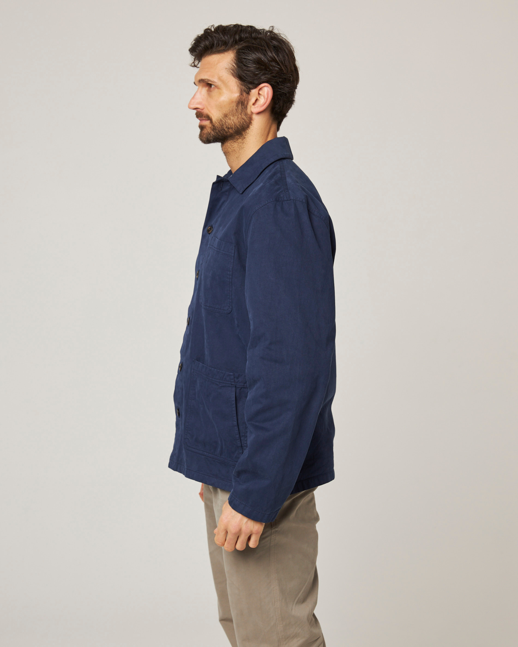 Image of model wearing Ashton Chore Jacket. 