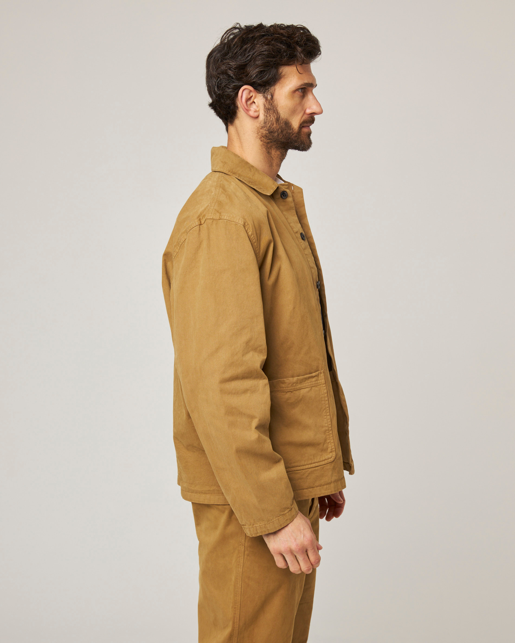 Image of model wearing Ashton Chore Jacket. 