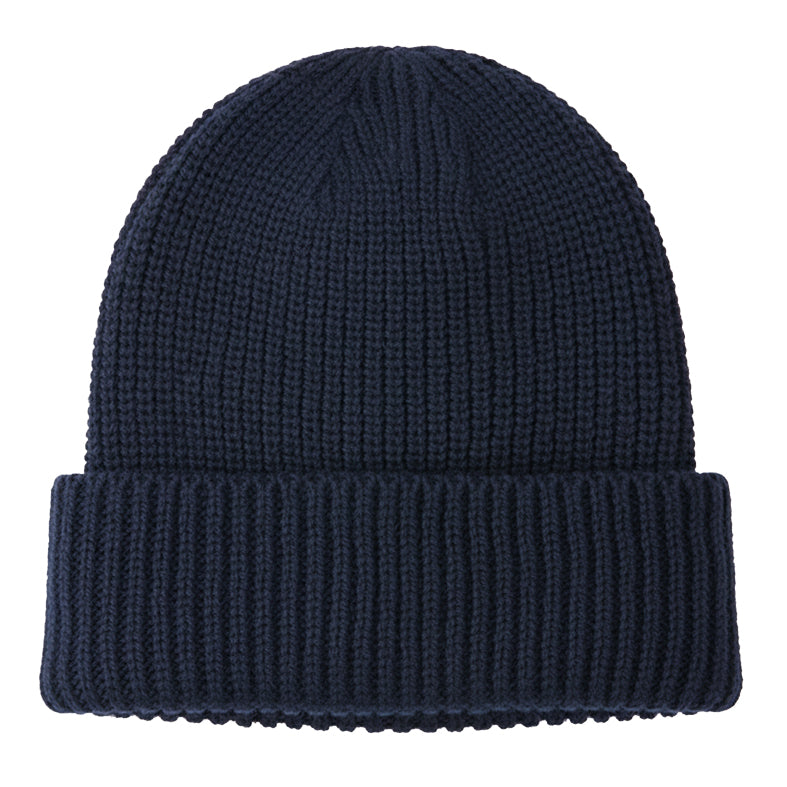 Image of model wearing Porter Ribbed Beanie. One Size 
