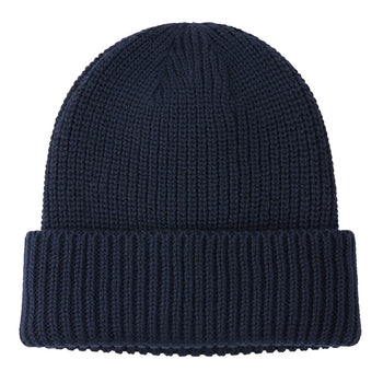 Image of model wearing Porter Ribbed Beanie. One Size 