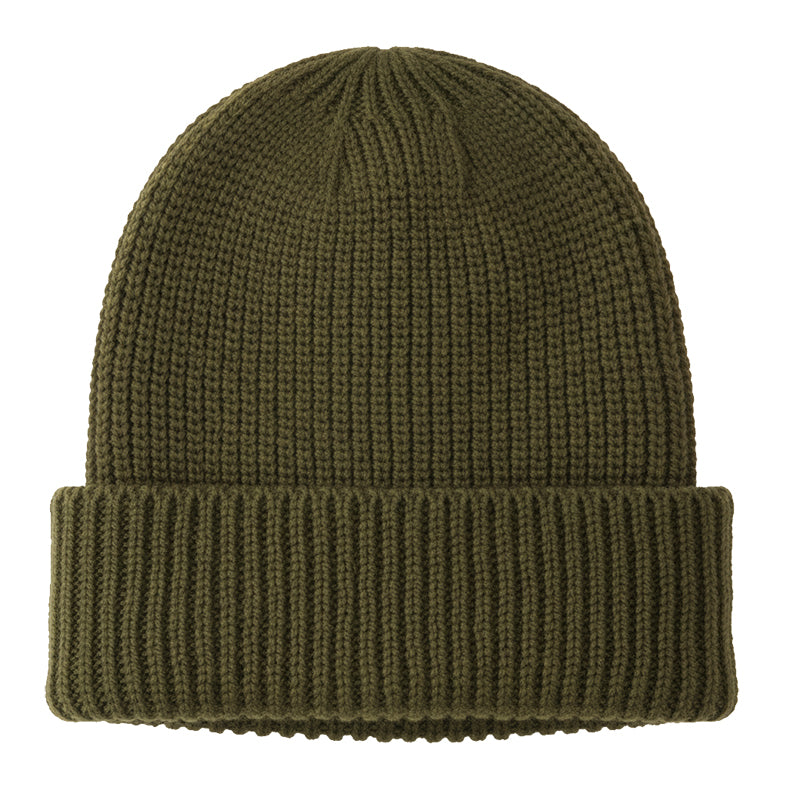 Image of model wearing Porter Ribbed Beanie. One Size 