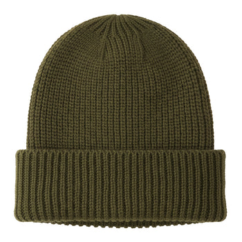 Image of model wearing Porter Ribbed Beanie. One Size 