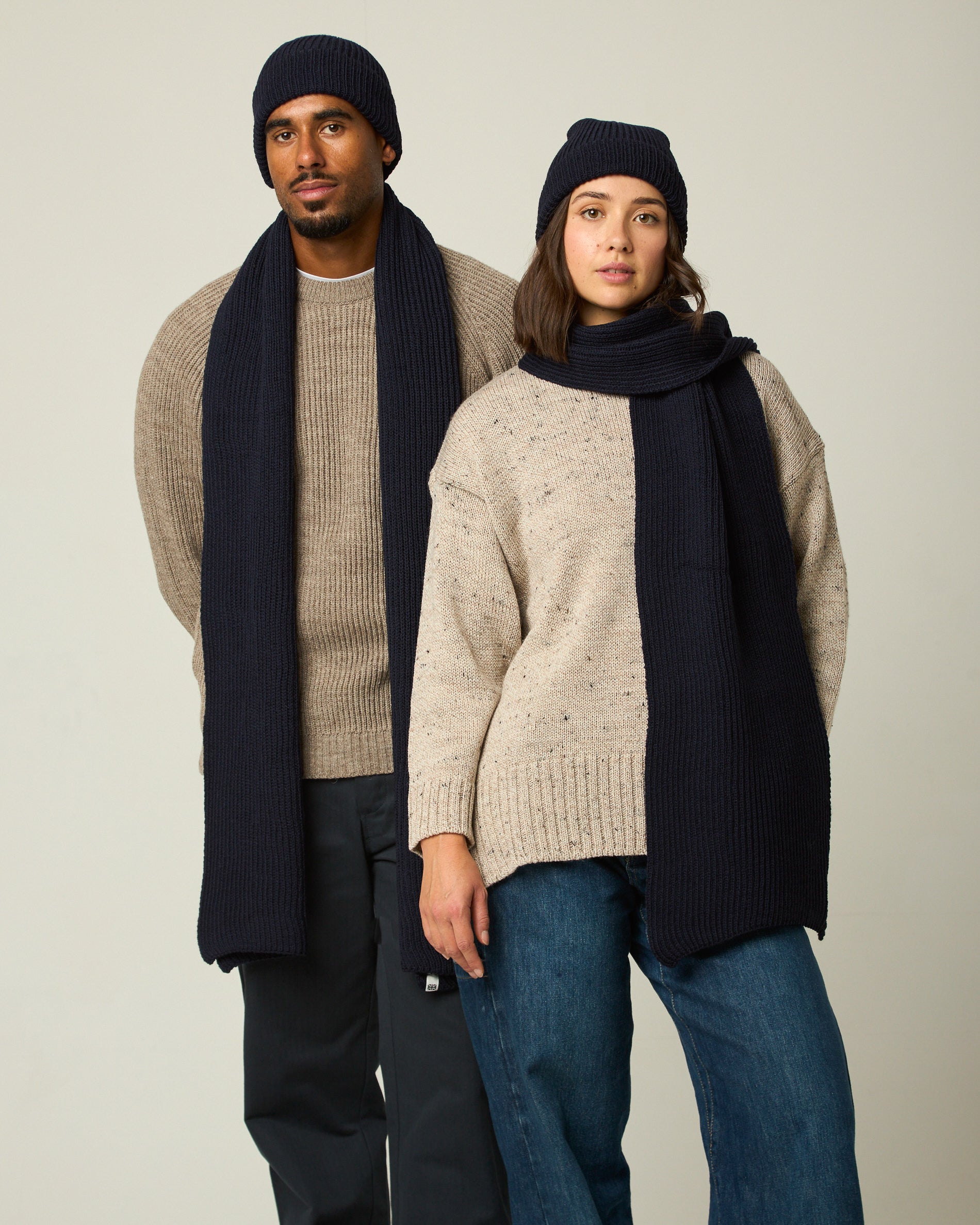 Image of model wearing Porter Ribbed Scarf. One Size 