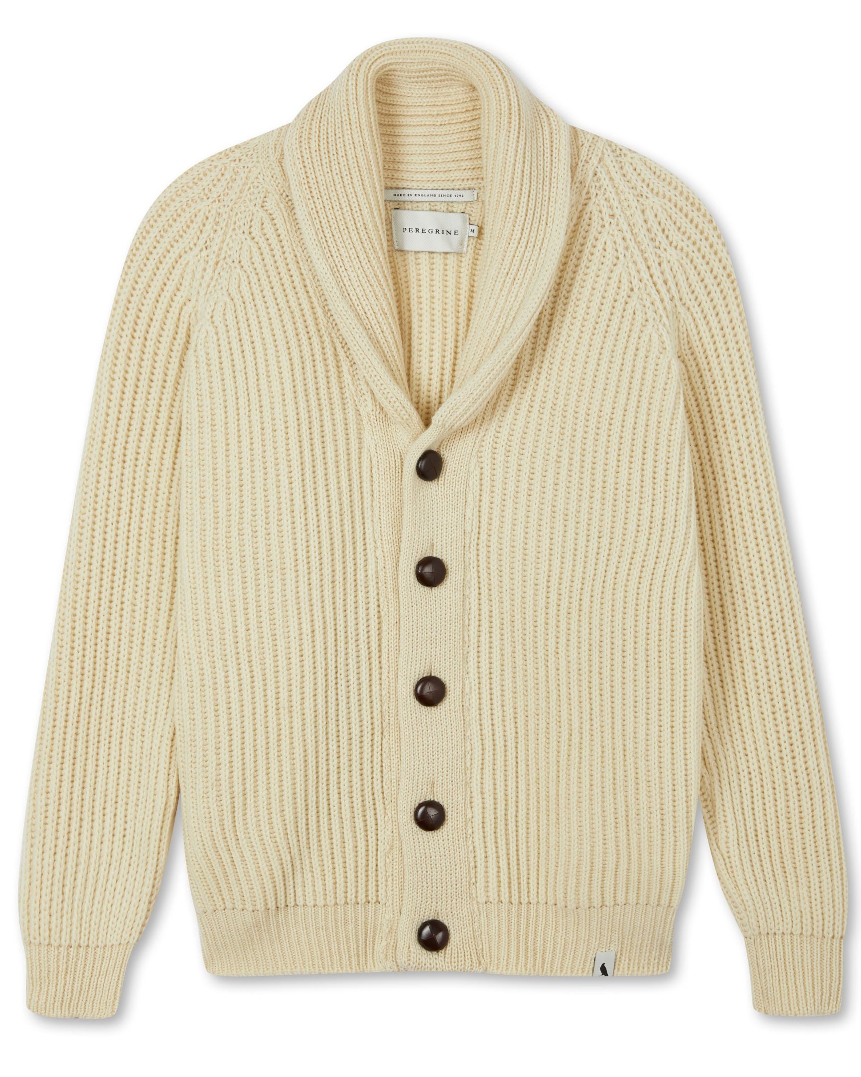 Image of model wearing Wilkinson Cardigan. Model is 6ft1in, chest size 38in and wearing size Large