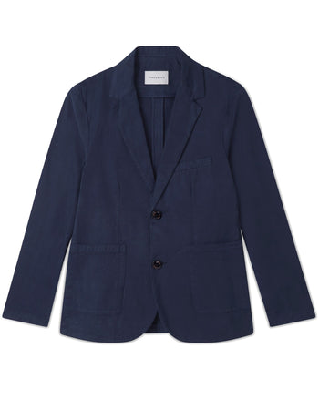 Image of model wearing Belmont Blazer. 