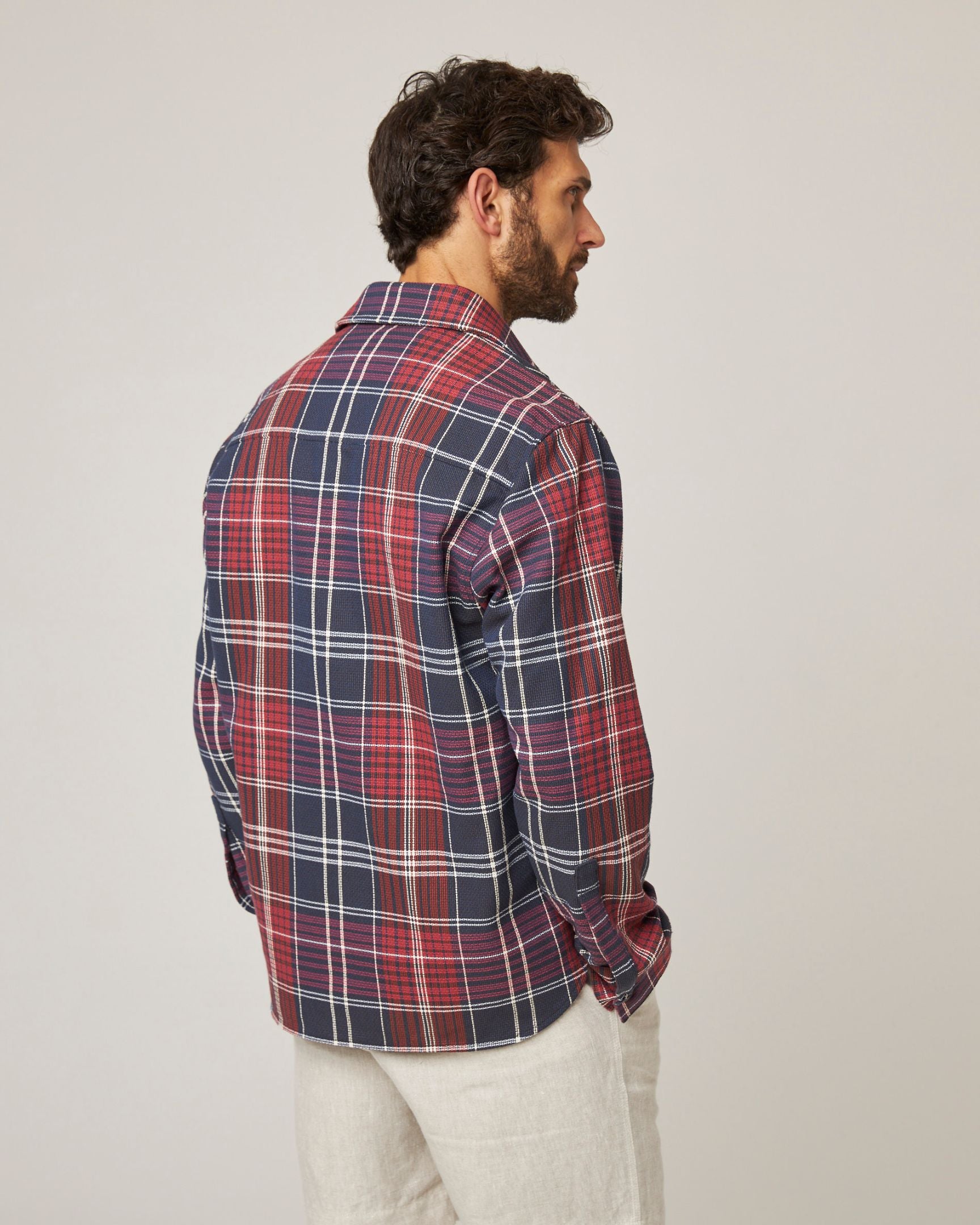 Image of model wearing Blunt Overshirt. 