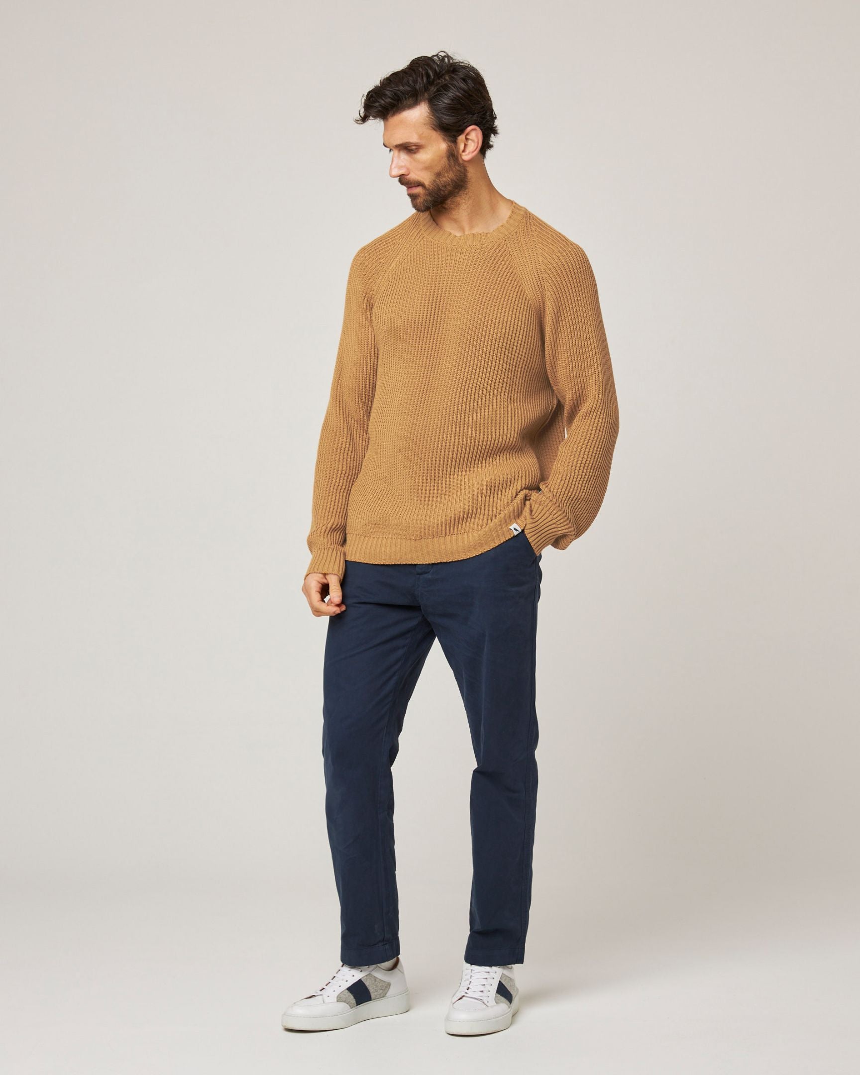 Image of model wearing Harry Crew Jumper. 