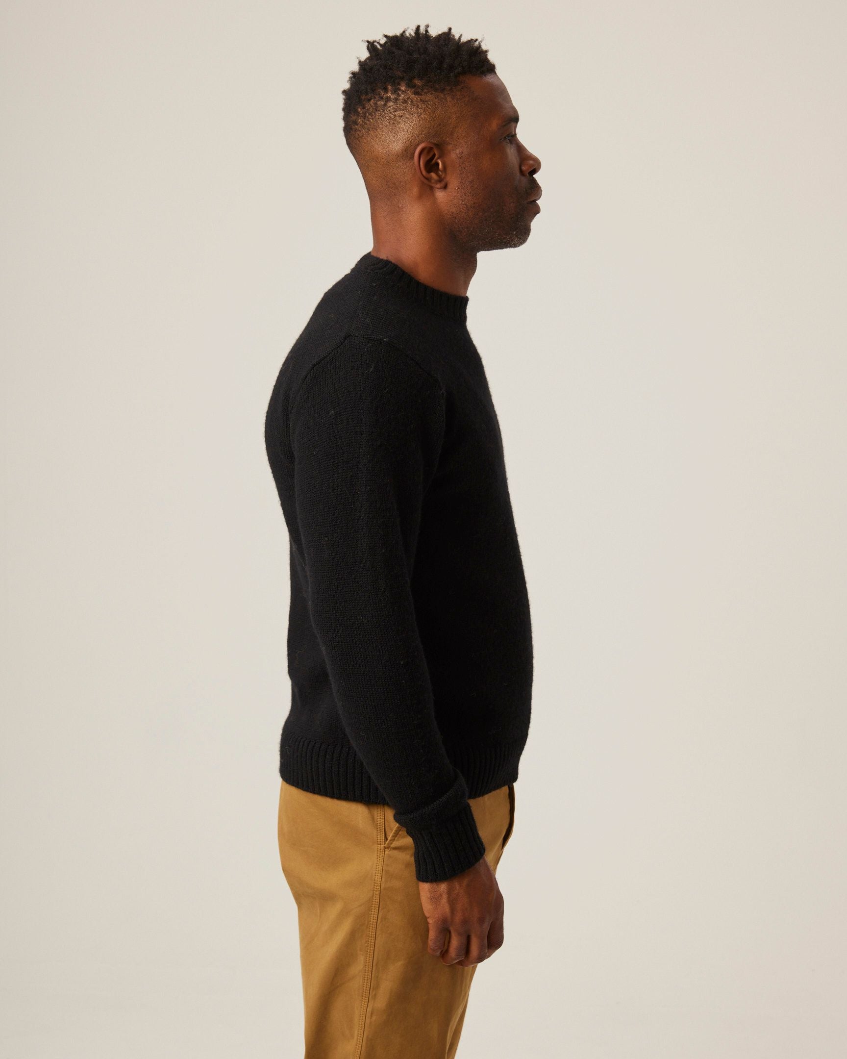 Image of model wearing Makers Crew Jumper. 